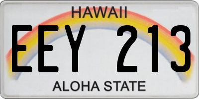 HI license plate EEY213