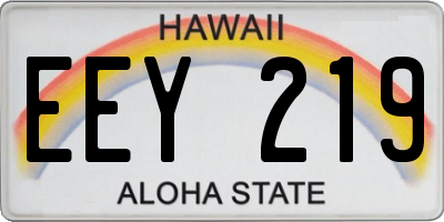 HI license plate EEY219
