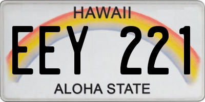 HI license plate EEY221