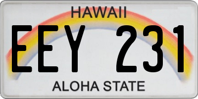 HI license plate EEY231