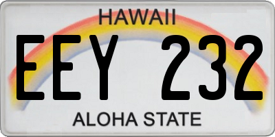 HI license plate EEY232