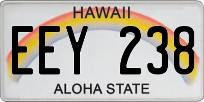 HI license plate EEY238