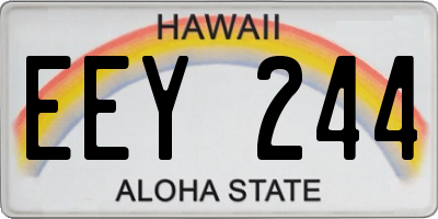 HI license plate EEY244