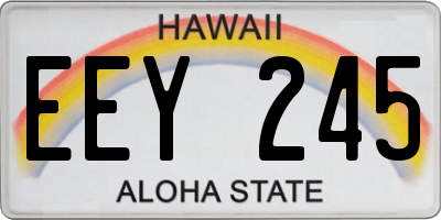 HI license plate EEY245