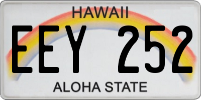 HI license plate EEY252