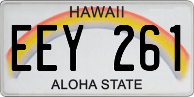 HI license plate EEY261