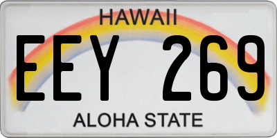 HI license plate EEY269