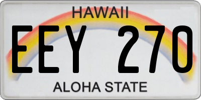 HI license plate EEY270