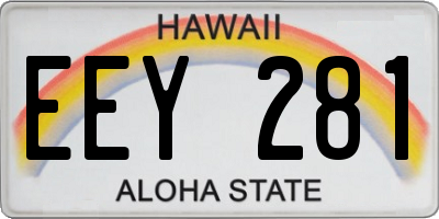 HI license plate EEY281