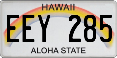 HI license plate EEY285