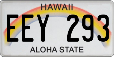 HI license plate EEY293