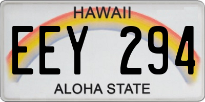HI license plate EEY294