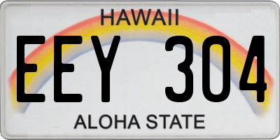 HI license plate EEY304