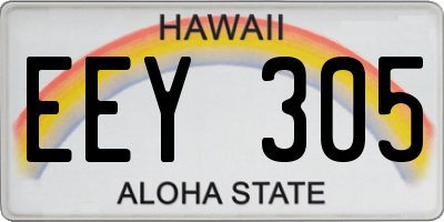 HI license plate EEY305