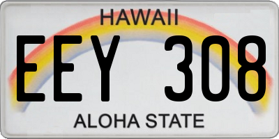 HI license plate EEY308