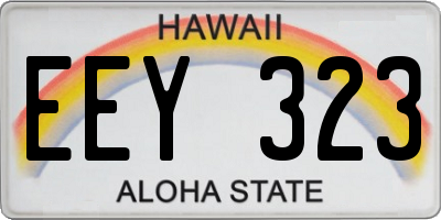 HI license plate EEY323