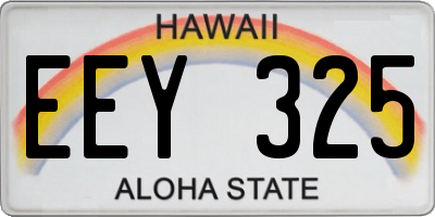 HI license plate EEY325