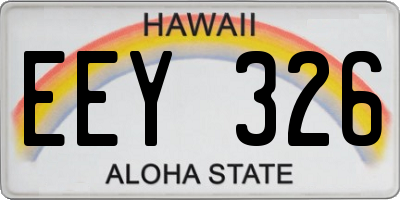 HI license plate EEY326