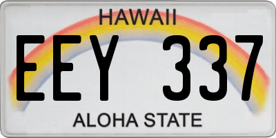HI license plate EEY337