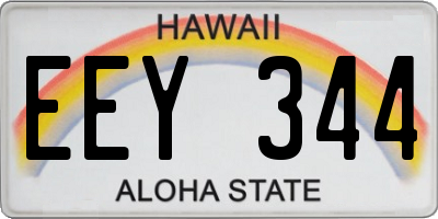 HI license plate EEY344
