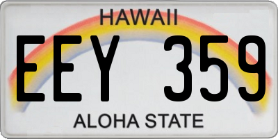 HI license plate EEY359