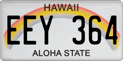 HI license plate EEY364