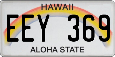 HI license plate EEY369