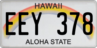 HI license plate EEY378