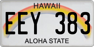 HI license plate EEY383