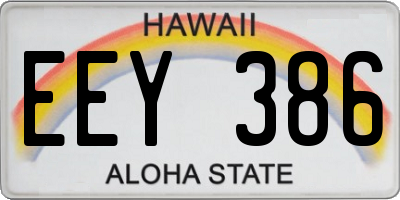 HI license plate EEY386