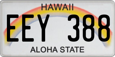 HI license plate EEY388