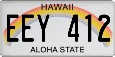 HI license plate EEY412