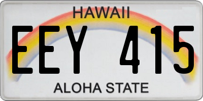 HI license plate EEY415