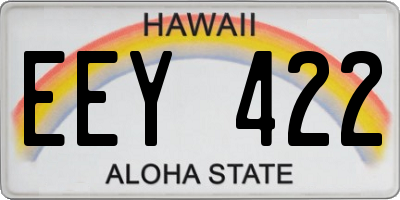HI license plate EEY422