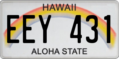 HI license plate EEY431