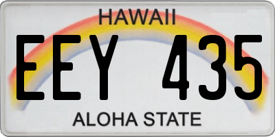 HI license plate EEY435