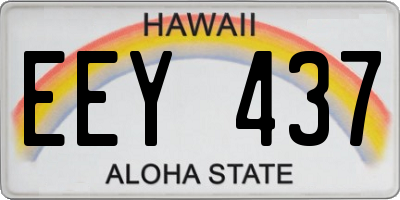 HI license plate EEY437