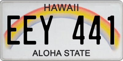 HI license plate EEY441