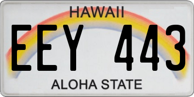 HI license plate EEY443