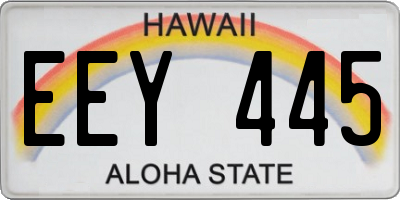 HI license plate EEY445