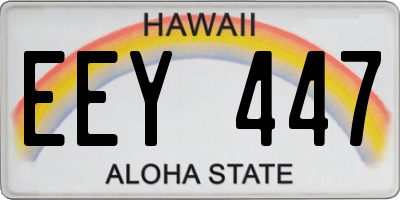 HI license plate EEY447