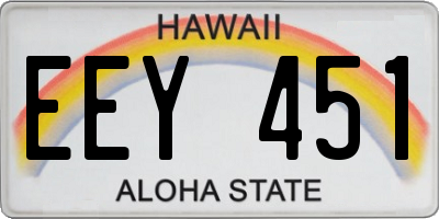 HI license plate EEY451