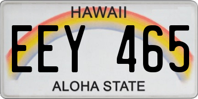 HI license plate EEY465