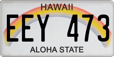 HI license plate EEY473
