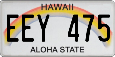 HI license plate EEY475
