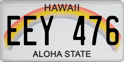 HI license plate EEY476