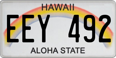 HI license plate EEY492