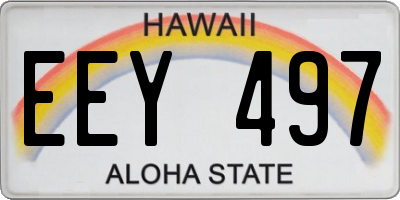 HI license plate EEY497