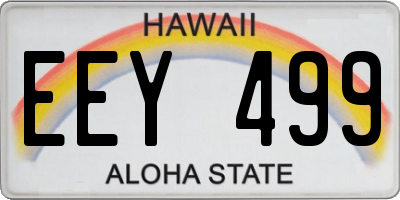 HI license plate EEY499