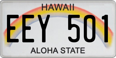 HI license plate EEY501